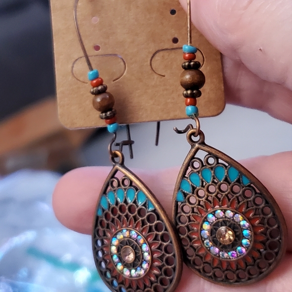 💖 colorful bohemian gypsy drop earrings - Picture 8 of 9